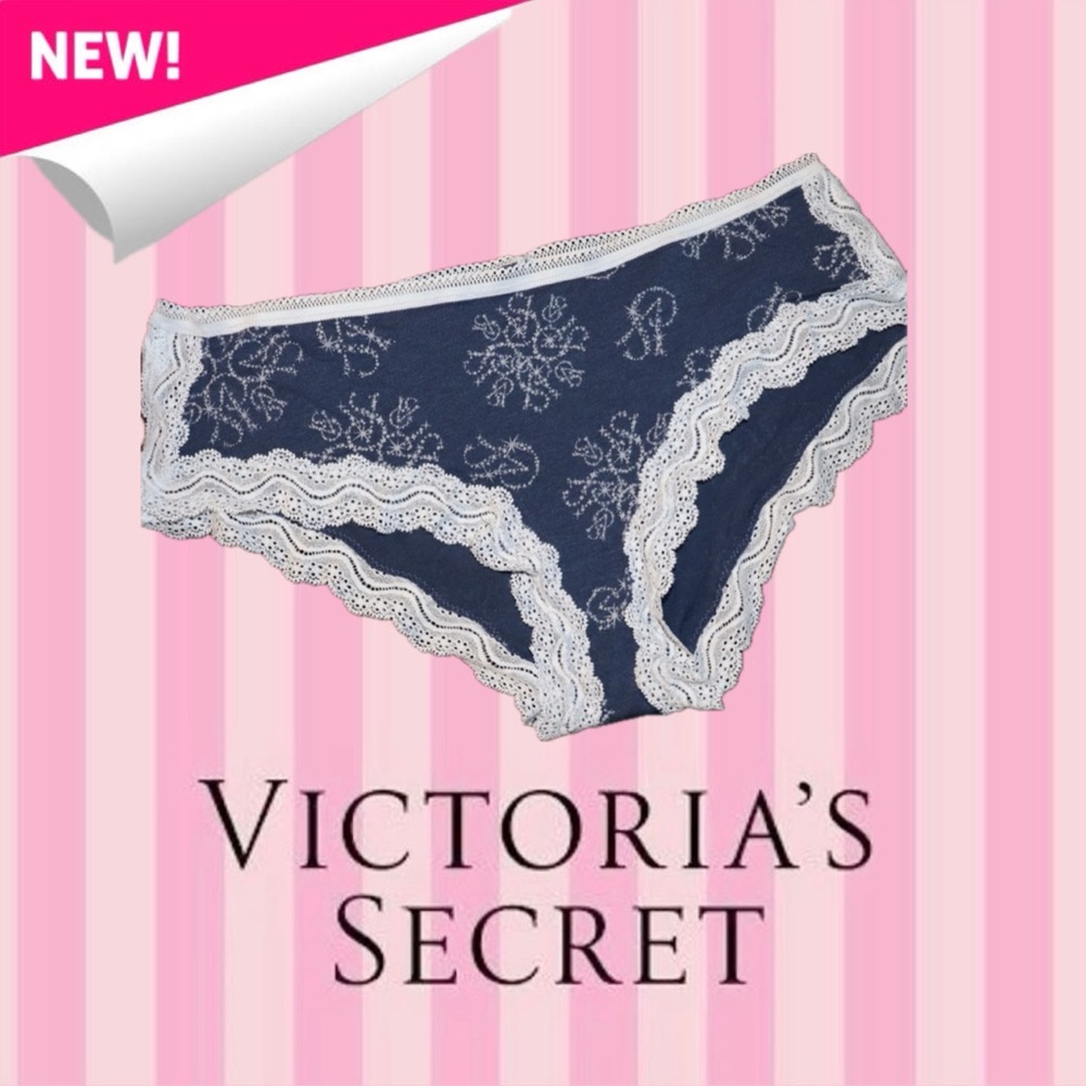 Victoria’s Secret Snowflake Lace Trim Hiphugger Panty Size L